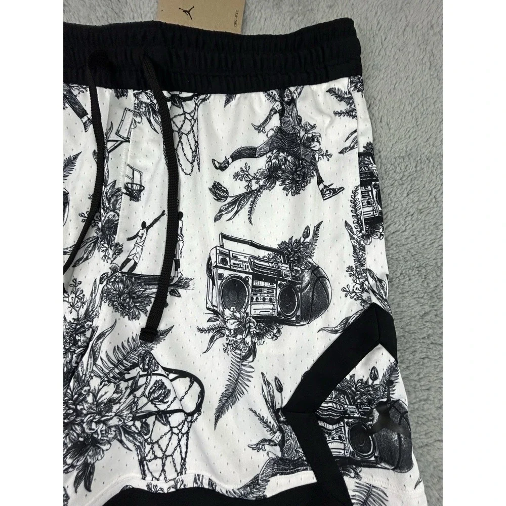 Nike Jordan Shorts Mens XL White Dri-Fit Sport Diamond Printed FV8614-100 NWT